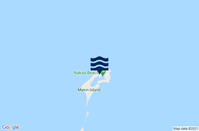 Mapa da tábua de marés em Makin, Kiribati
