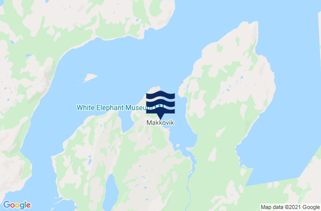 Mapa da tábua de marés em Makkovik, Canada