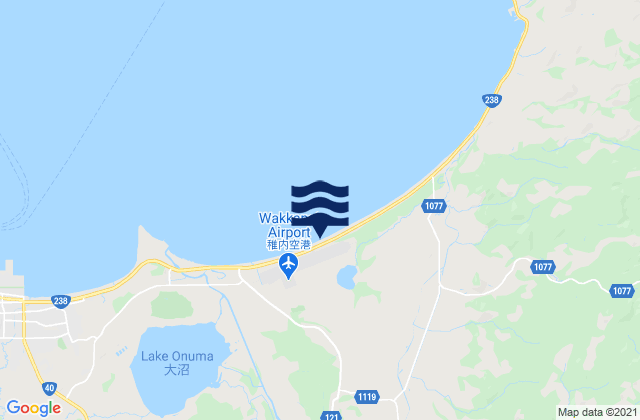 Mapa da tábua de marés em Makubetsu, Japan