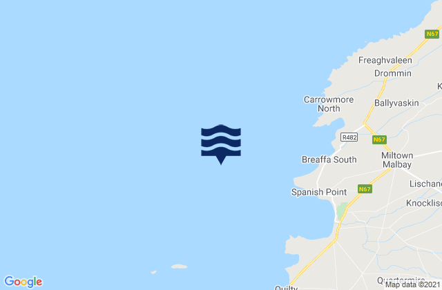Mapa da tábua de marés em Mal Bay, Ireland
