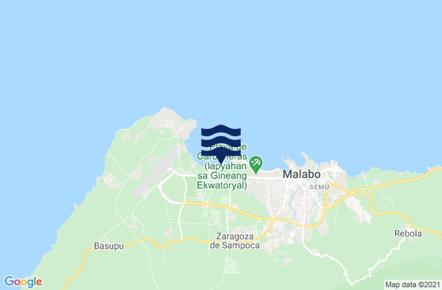 Mapa da tábua de marés em Malabo, Equatorial Guinea