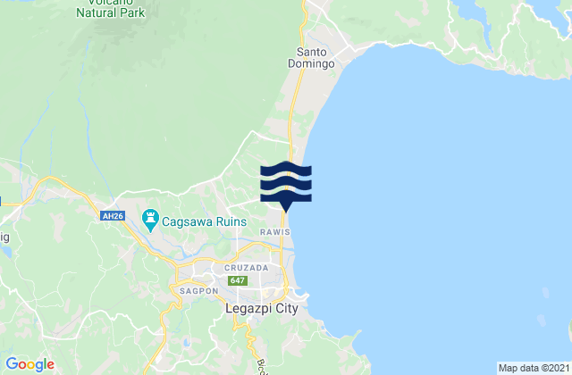 Mapa da tábua de marés em Malabog, Philippines