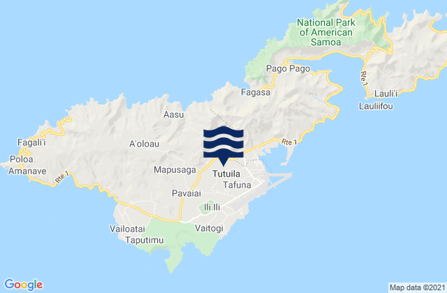 Mapa da tábua de marés em Malaeimi, American Samoa