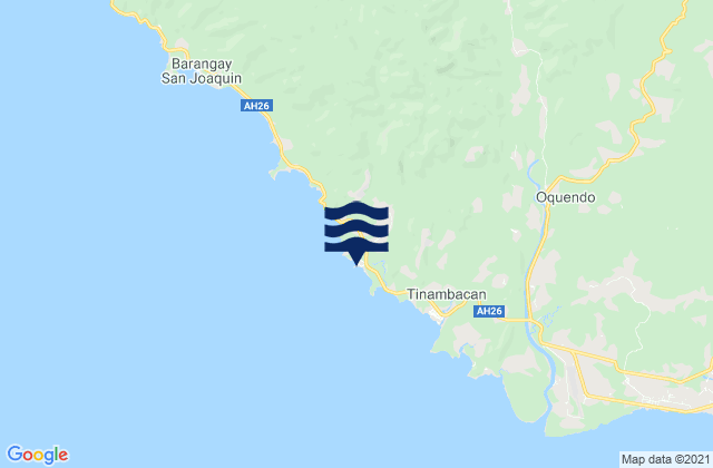 Mapa da tábua de marés em Malajog, Philippines