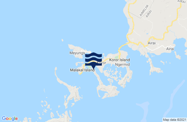 Mapa da tábua de marés em Malakal Harbour, Palau
