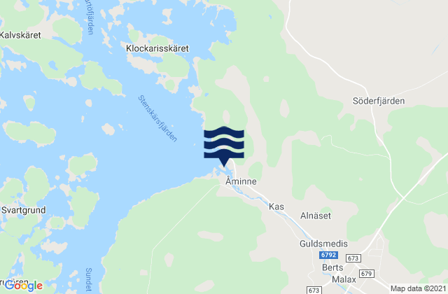 Mapa da tábua de marés em Malax, Finland