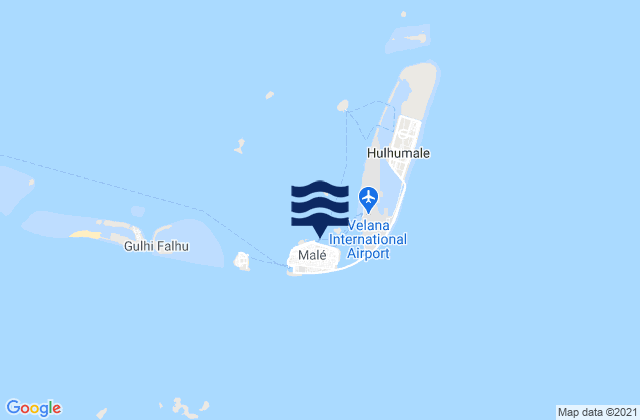 Mapa da tábua de marés em Maldives
