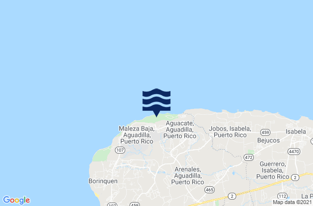 Mapa da tábua de marés em Maleza Alta Barrio, Puerto Rico