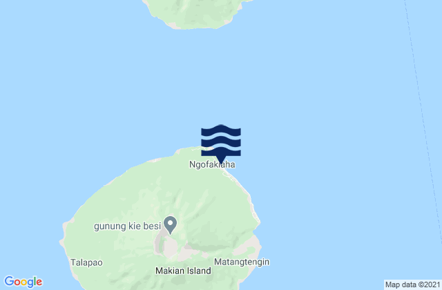 Mapa da tábua de marés em Malifud, Indonesia