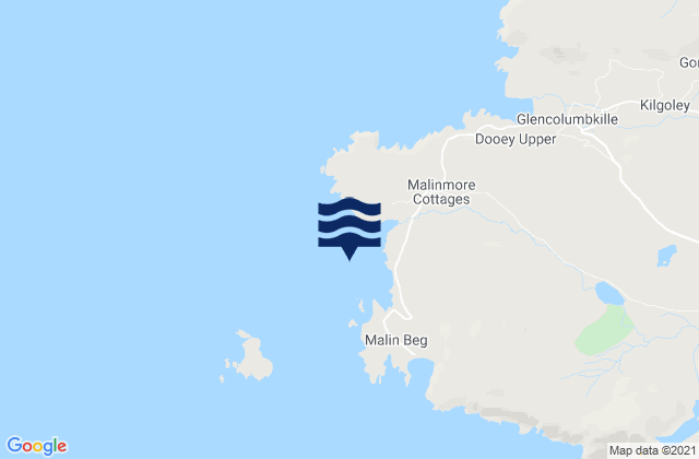 Mapa da tábua de marés em Malin Bay, Ireland