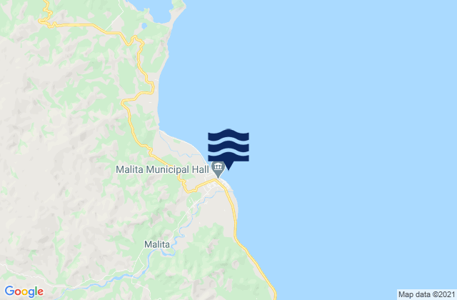 Mapa da tábua de marés em Malita, Philippines