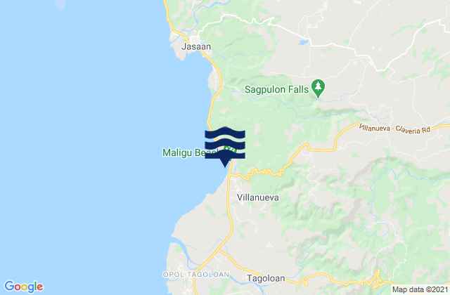 Mapa da tábua de marés em Malitbog, Philippines