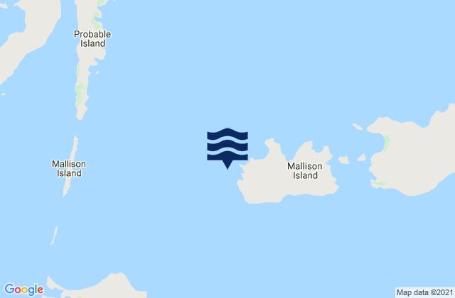 Mapa da tábua de marés em Mallison Island, Australia