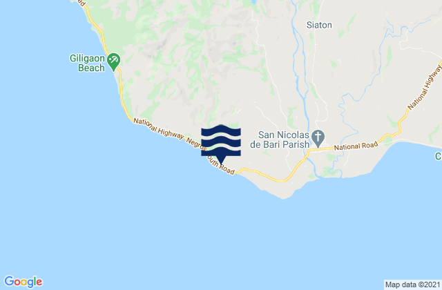 Mapa da tábua de marés em Maloh, Philippines