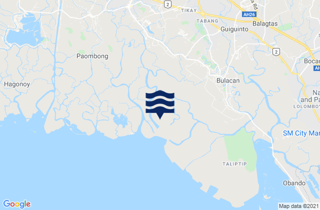 Mapa da tábua de marés em Malolos, Philippines