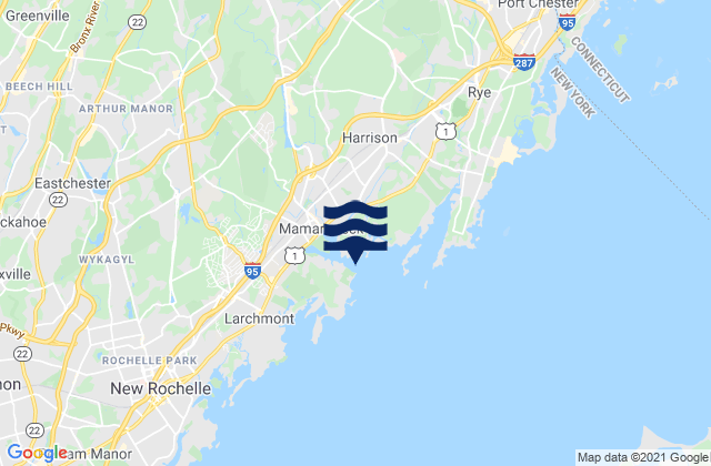 Mapa da tábua de marés em Mamaroneck Harbor, United States