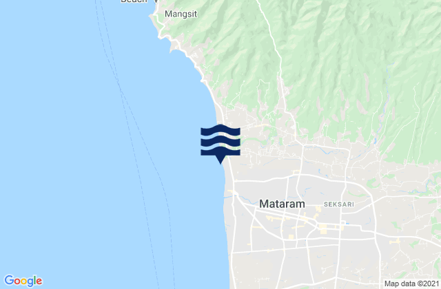 Mapa da tábua de marés em Mambalan, Indonesia