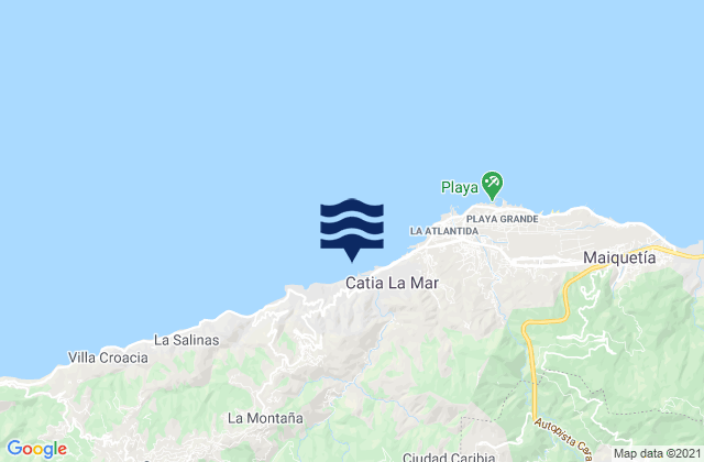 Mapa da tábua de marés em Mamo, Venezuela