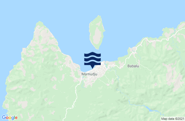 Mapa da tábua de marés em Mamuju, Indonesia