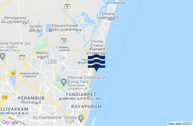 Mapa da tábua de marés em Manali, India
