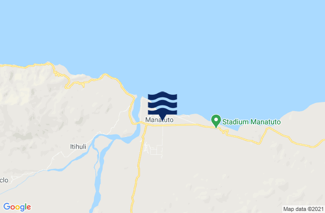 Mapa da tábua de marés em Manatuto, Timor Leste