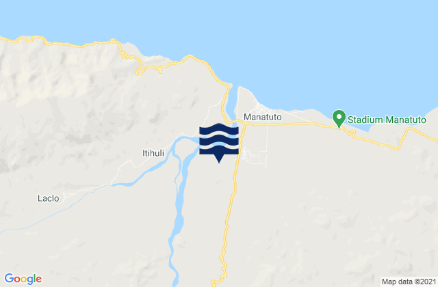 Mapa da tábua de marés em Manatuto, Timor Leste