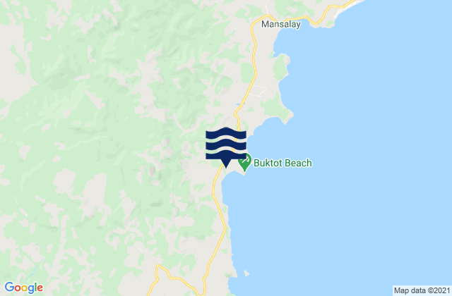 Mapa da tábua de marés em Manaul, Philippines