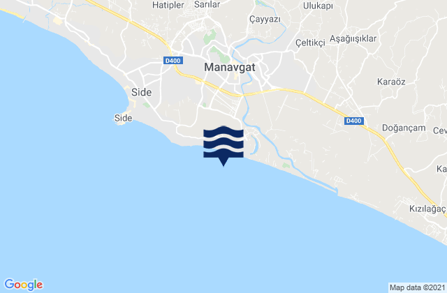 Mapa da tábua de marés em Manavgat, Turkey