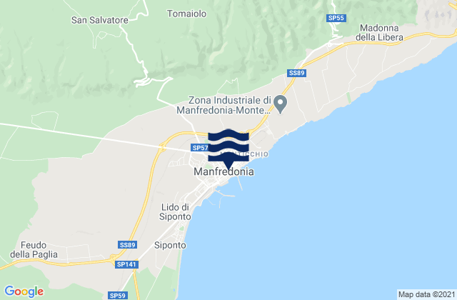 Mapa da tábua de marés em Manfredonia, Italy