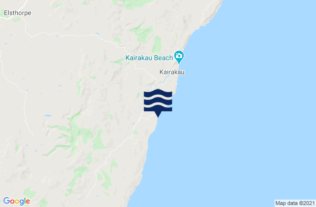Mapa da tábua de marés em Mangakuri Beach, New Zealand