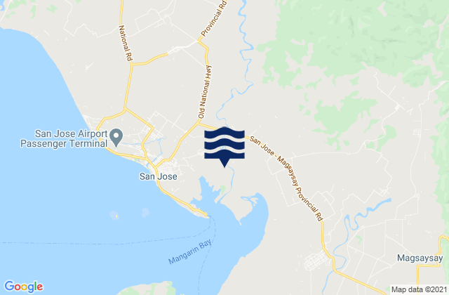 Mapa da tábua de marés em Mangarine, Philippines