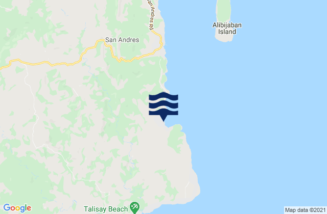 Mapa da tábua de marés em Mangero, Philippines