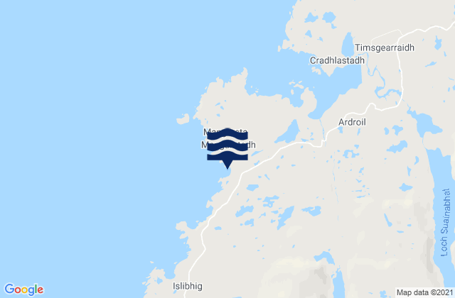 Mapa da tábua de marés em Mangersta, United Kingdom