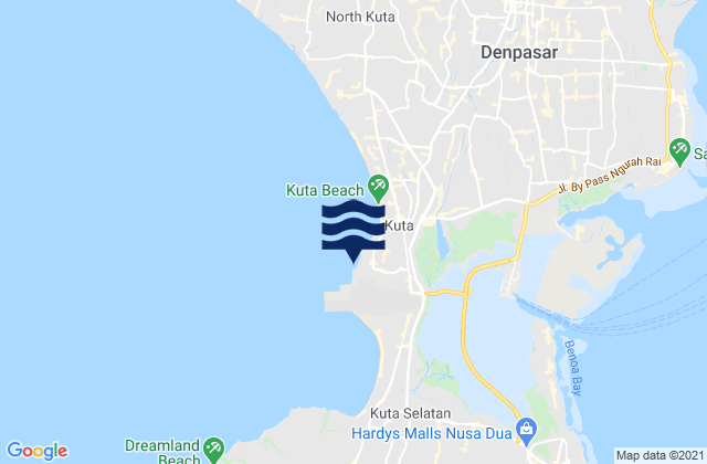 Mapa da tábua de marés em Manggar, Indonesia