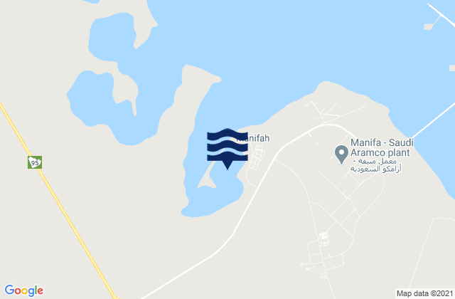 Mapa da tábua de marés em Manifah, Saudi Arabia