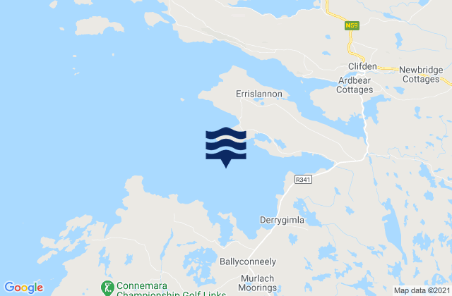 Mapa da tábua de marés em Mannin Bay, Ireland
