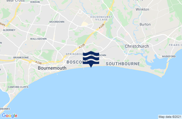 Mapa da tábua de marés em Manor Steps Beach, United Kingdom