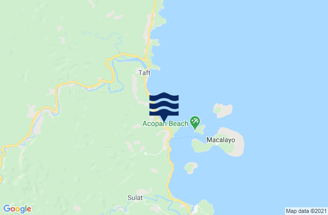 Mapa da tábua de marés em Mantang, Philippines