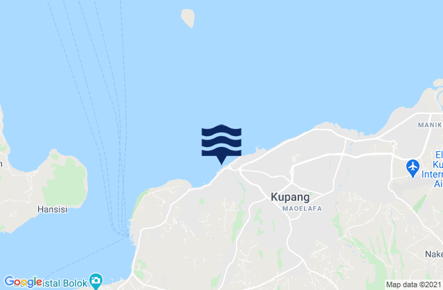 Mapa da tábua de marés em Mantasi, Indonesia