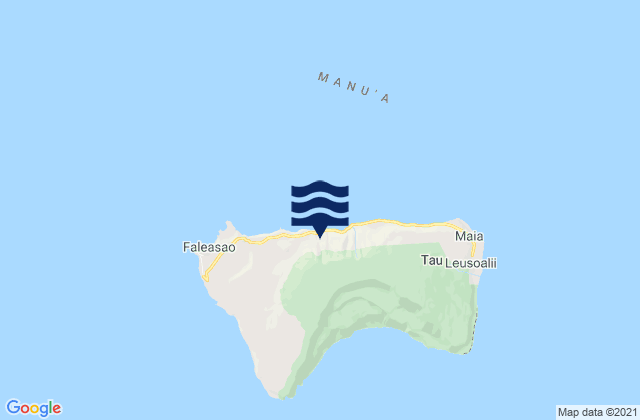 Mapa da tábua de marés em Manu'a District, American Samoa