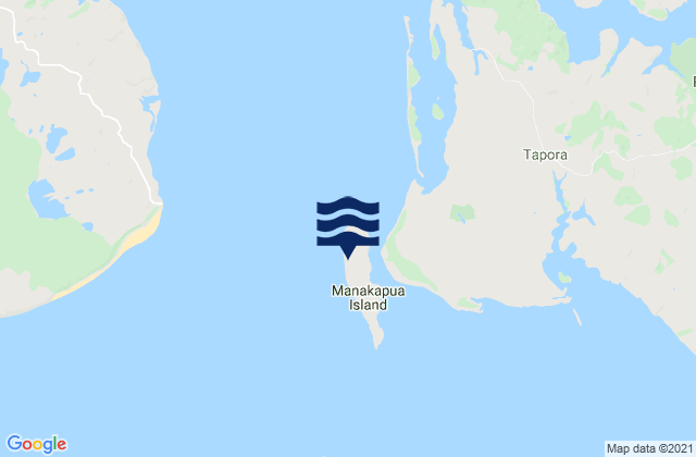 Mapa da tábua de marés em Manukapua Island, New Zealand