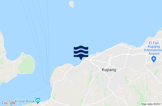 Mapa da tábua de marés em Manutapen, Indonesia