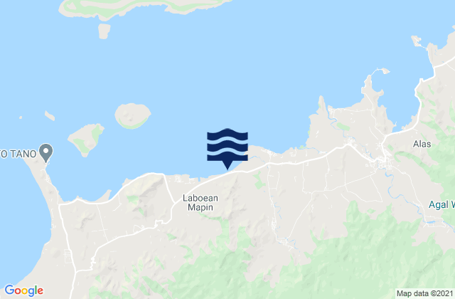 Mapa da tábua de marés em Mapinrea, Indonesia