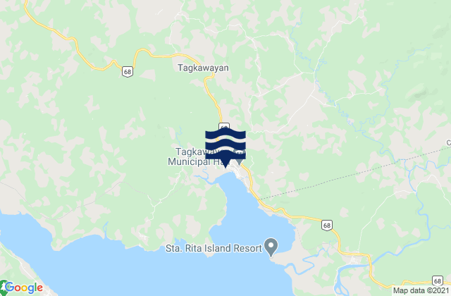 Mapa da tábua de marés em Mapulot, Philippines