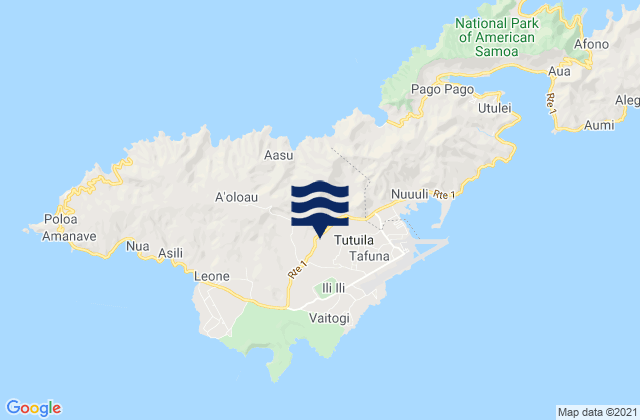 Mapa da tábua de marés em Mapusagafou, American Samoa