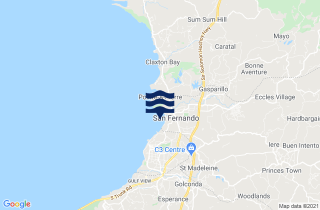 Mapa da tábua de marés em Marabella, Trinidad and Tobago