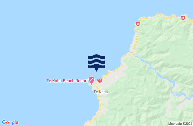 Mapa da tábua de marés em Maraetai Bay, New Zealand