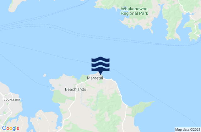 Mapa da tábua de marés em Maraetai Beach, New Zealand