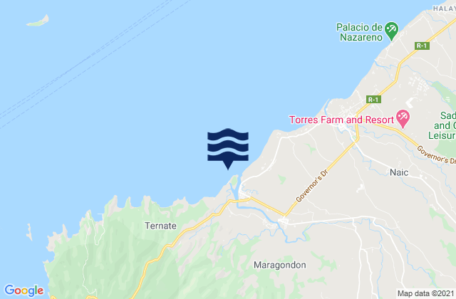 Mapa da tábua de marés em Maragondon, Philippines