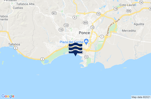 Mapa da tábua de marés em Maragüez Barrio, Puerto Rico